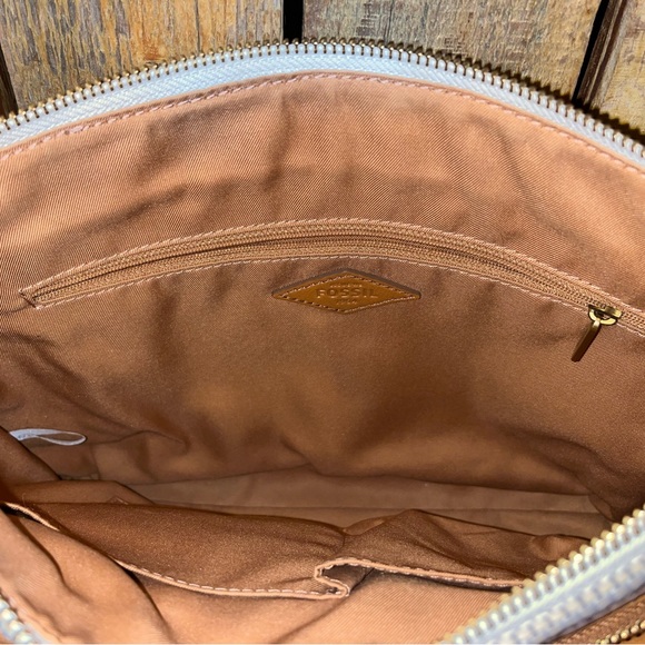 Fossil Canvas Bag with With Leather Trim - Picture 11 of 12